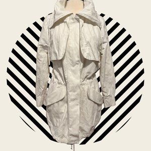 White parka trench coat - Strom Atelje Brand